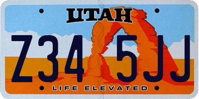 UT license plate Z345JJ