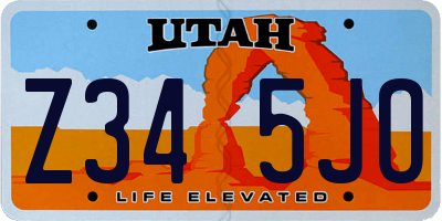 UT license plate Z345JO
