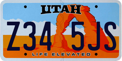 UT license plate Z345JS