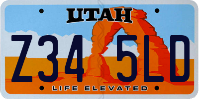 UT license plate Z345LD