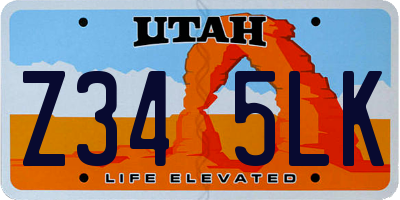 UT license plate Z345LK