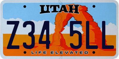 UT license plate Z345LL