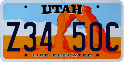 UT license plate Z345OC