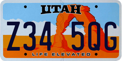 UT license plate Z345QG