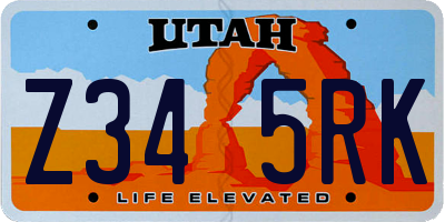 UT license plate Z345RK
