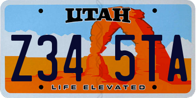UT license plate Z345TA