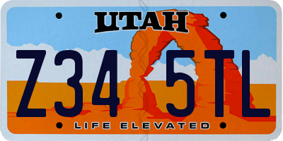 UT license plate Z345TL