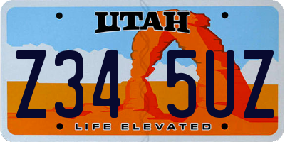 UT license plate Z345UZ