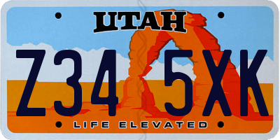 UT license plate Z345XK