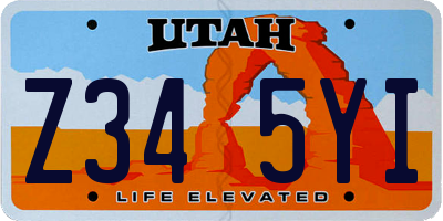 UT license plate Z345YI
