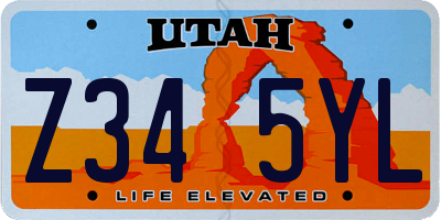 UT license plate Z345YL
