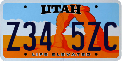 UT license plate Z345ZC