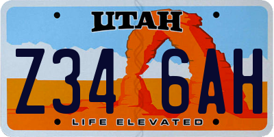 UT license plate Z346AH