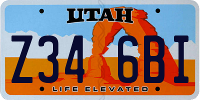UT license plate Z346BI