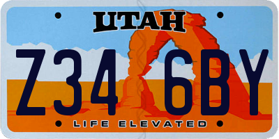 UT license plate Z346BY