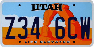 UT license plate Z346CW