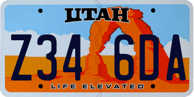 UT license plate Z346DA