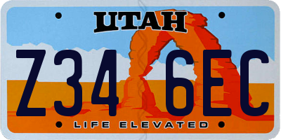 UT license plate Z346EC
