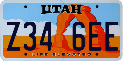 UT license plate Z346EE