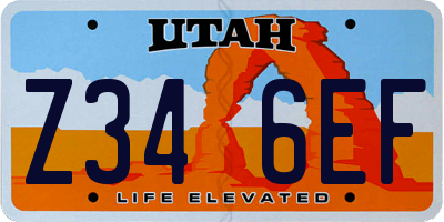 UT license plate Z346EF