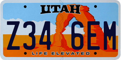 UT license plate Z346EM
