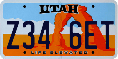 UT license plate Z346ET