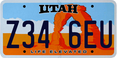 UT license plate Z346EU