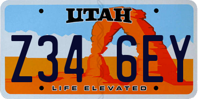 UT license plate Z346EY