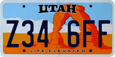 UT license plate Z346FF