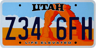 UT license plate Z346FH