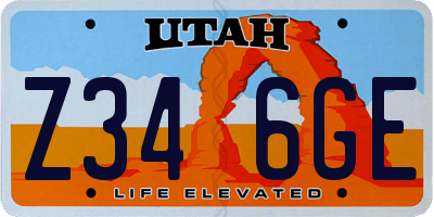 UT license plate Z346GE