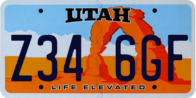 UT license plate Z346GF