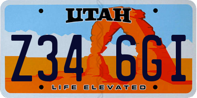 UT license plate Z346GI