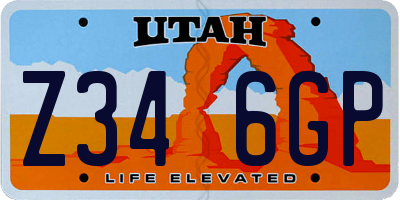 UT license plate Z346GP