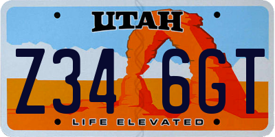 UT license plate Z346GT
