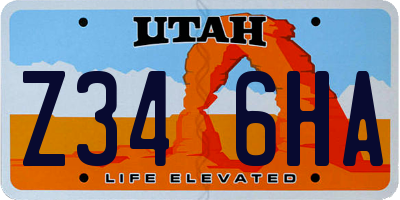 UT license plate Z346HA