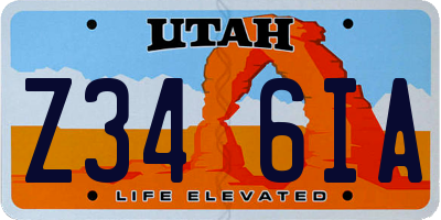 UT license plate Z346IA