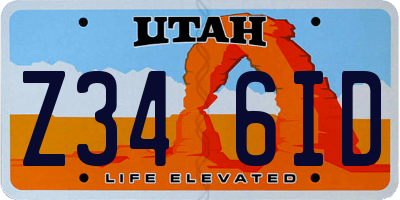 UT license plate Z346ID