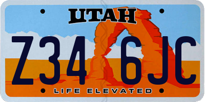 UT license plate Z346JC