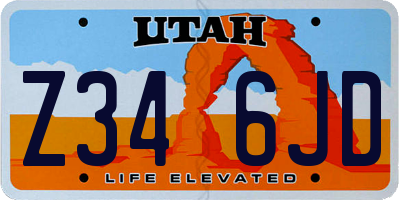 UT license plate Z346JD