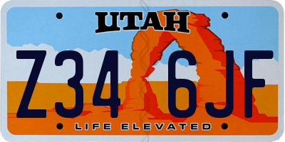 UT license plate Z346JF
