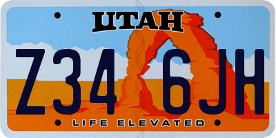 UT license plate Z346JH
