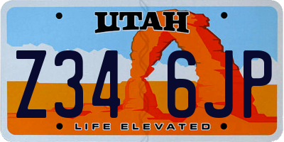 UT license plate Z346JP
