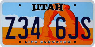 UT license plate Z346JS