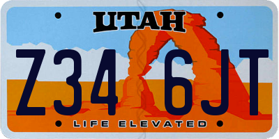UT license plate Z346JT