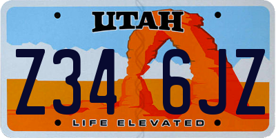 UT license plate Z346JZ