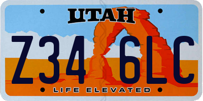 UT license plate Z346LC