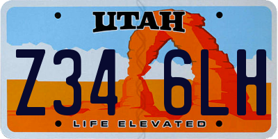 UT license plate Z346LH