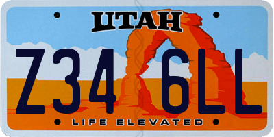 UT license plate Z346LL