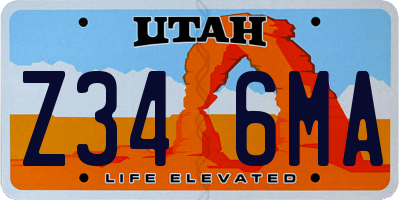 UT license plate Z346MA